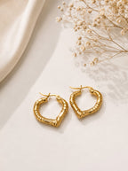 Heart Gold Hoops