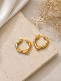 Heart Gold Hoops