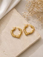 Heart Gold Hoops