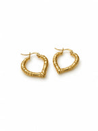 Heart Gold Hoops