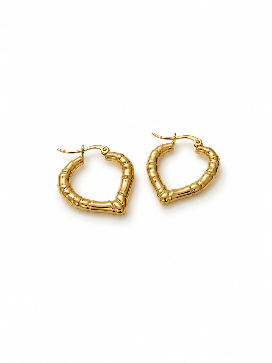 Heart Gold Hoops