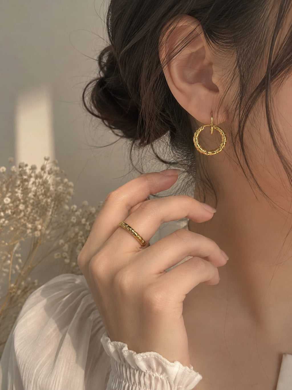 Golden Hoop Earrings