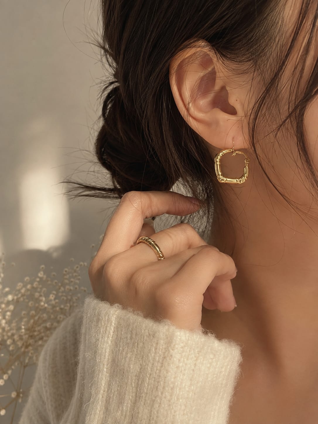 Heart Gold Hoops