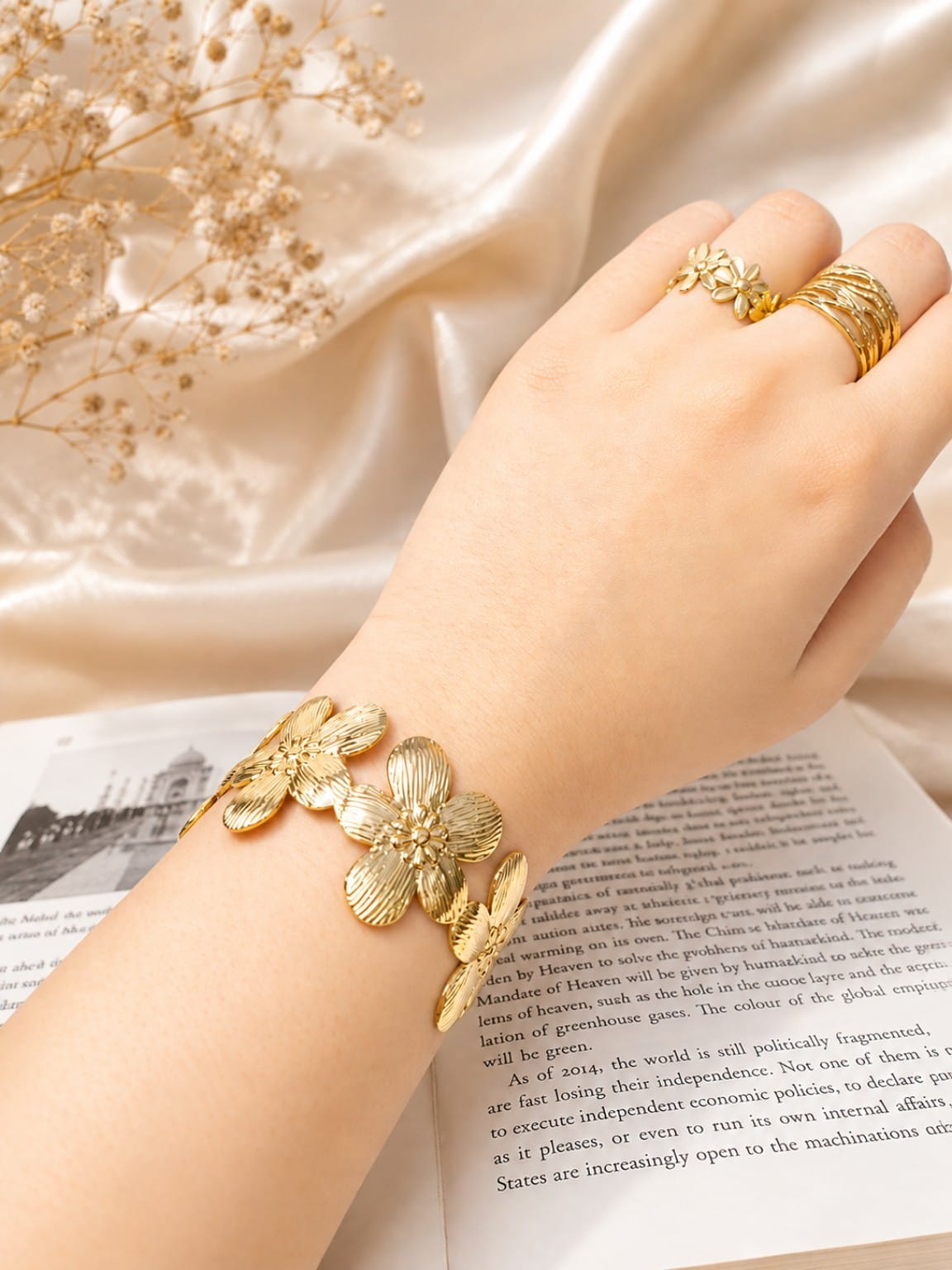 Floral Cuff Bracelet